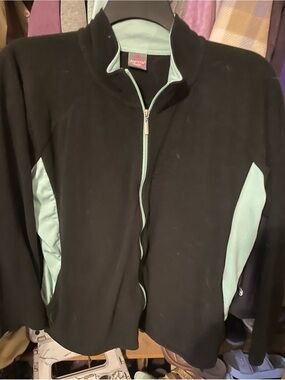 Women’s Black & Mint Zip-Front Jacket - XL